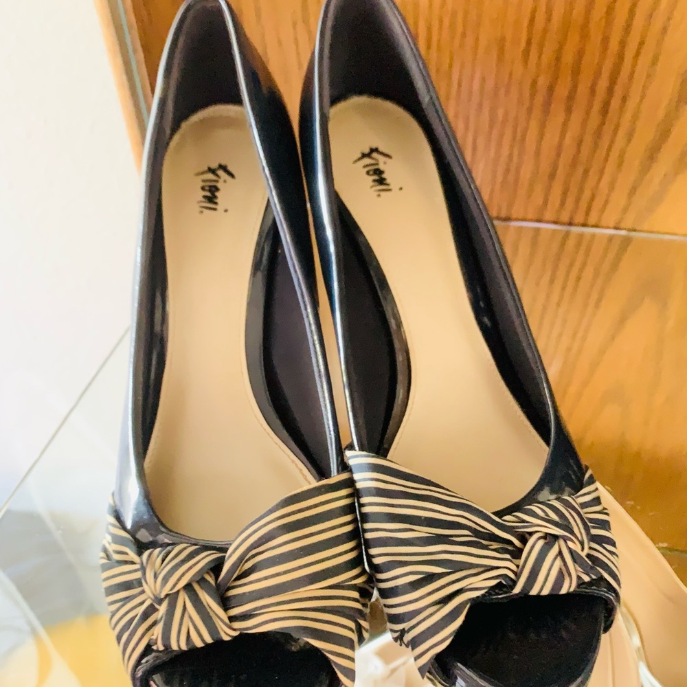Black open-toe high heel
